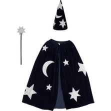 Meri Meri - Blue Velvet Wizard Costume - Mavi Büyücü Kostümü