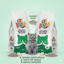 Cat Boom Yasemin Kokulu Ince Taneli Topaklanan Kedi Kumu 10 Lt x 2 Adet