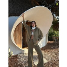 Soft Knit Zipped Hoodie-Cookie