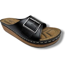 Apella Safir 798-26 Deri Kemer Tokalı Ultra Soft Anatomik Kadın Terlik