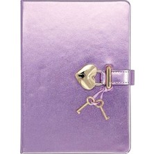  vj hush hush kilitli metalik defter kutulu 80 gram 160 yaprak çizgili lila