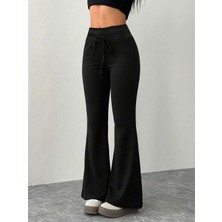 Tarz Cool Kadın Yüksek Bel Flare Paça Eşofman Altı – 2 Iplik Kumaş, Toparlayıcı, Ispanyol Paça