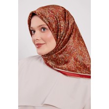 Lêvi D'or Levidor Kristal Eşarp Etnik Desen 2 Kırmızı Vizon