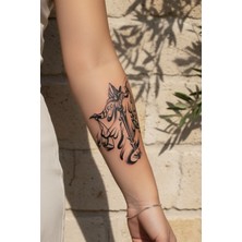 Dövme Kutusu Adalet Terazisi ve Kaligrafik Yazı Detaylı Mistik Tattoo - Yarı Kalıcı / 1 Ay Kalıcı
