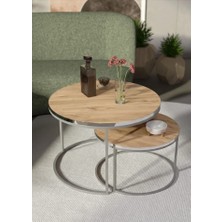 Savita Home Orta Sehpa Ikili Gümüş Lux Special