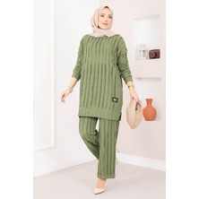 Mat Rahat Kalıp Pantolonlu Ikili Takım Haki