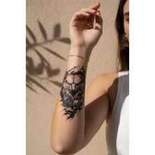 Dövme Kutusu Görkemli Kartal Portresi ve Duman Detaylı Sanatsal Tattoo - Yarı Kalıcı / 1 Ay Kalıcı