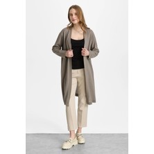 Mutlu Ertan Kadın Pirinç Örgü Simli Triko Hırka Vizon 20168