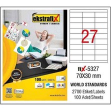  ekstrafix laser etiket 70x30mm mm q fıx-5327 (100 lü paket)