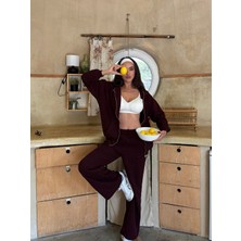 Soft Knit Zipped Hoodie-Burgundy