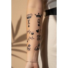 Dövme Kutusu King & Queen Çift Dövme Seti - Yarı Kalıcı / 1 Ay Kalıcı Karma Tattoo