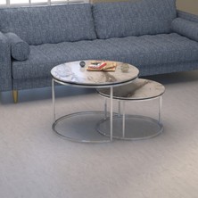 Savita Home Orta Sehpa Ikili Çift Gümüş Lux Special
