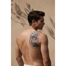 Dövme Kutusu Örümcek Ağı ve Gece Güvesi Detaylı Sanatsal Tattoo - Yarı Kalıcı / 1 Ay Kalıcı