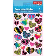  tanex renkli kalp serisi etiket sticker tnx-25160
