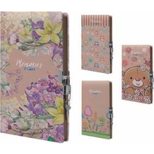 Gıpta Kilitli İp Dikişli Sert Kapak Hatıra Defteri 14X20Cm 96 Yaprak 3427 (Karışık Renk 1 Adet)