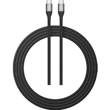 Qcy Type-C Şarj Kablosu 60W 1.2 Metre Halat Örgü 480MBPS Kırılmaz Bükülmez Data Kablosu DC21