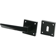 Krm 4 Takım Pratik Prizma Oda Siyah Rozetli Kapı Kolu (5047) Krm