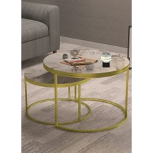 Savita Home Orta Sehpa Ikili Gold Lüx Special