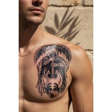 Dövme Kutusu Gotik Azrail ve Dev Savaş Baltası Dövmesi - Yarı Kalıcı / 1 Ay Kalıcı Tattoo