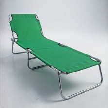 Ecm Proger Yeşil Sırt Ayarlı Katlanabilir Şezlong Sağlam Çelik Gövde ile 120 kg Kapasite