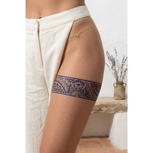 Dövme Kutusu Geometrik Şerit Yarı Kalıcı Dövme / 1 Ay Kalıcı - Minimalist Çizgi ve Tribal Desenli Geçici Kol ve Bacak Dövmesi