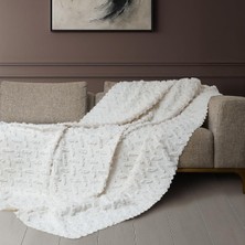 Latuda Home Ponela Koltuk Örtüsü Kaymaz Bohem Punch Kabartmalı 3 Boyutlu 175X215 cm ( Medium ) Kaymaz, Ekru