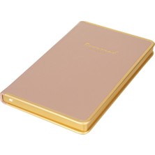  monaco vegan deri sert kapak not defteri 96 yaprak 13x21cm pudra