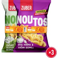 Züber Noutos Ekşi Krema ve Soğan 55G x 3 Adet + Yoğurt ve Mevsim Yeşillikleri 55G x 3 Adet Nohut Cipsi