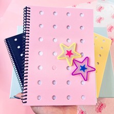 Keskin Color Plastik Kapak Spiralli Fun Defter A5 80 Yaprak Kareli 323252-99 (Karışık Renk 1 Adet)