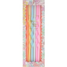 Meri Meri x Liberty - Gökkuşağı Mumlar - 16 Adet