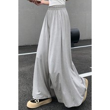 Tarz Cool Kadın 2 Iplik Oversize Bol Paça Tasarım Eşofman Altı Yüksek Bel Rahat Model
