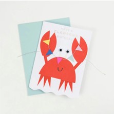 Meri Meri - Crab With Bunting Card - Yengeç Tebrik Kartı