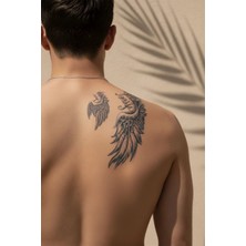 Dövme Kutusu "free" Yazılı Gerçekçi Melek Kanadı Dövmesi - Yarı Kalıcı / 1 Ay Kalıcı Tattoo