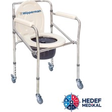 Wipperman W517 Katlanabilir Tekerlekli Hasta Tuvalet Sandalyesi (Klozet Uyumlu)