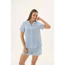 Sevim 17548 Kadın Düğmeli Şort Takım