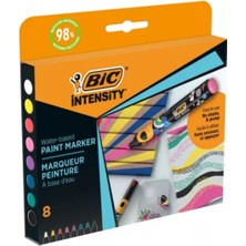  bic ıntensity paint marker kalem 8 renk vivid tonlar 527430
