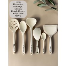 Multiamo Isıya Dayanıklı Silikon Kevgir Kepçe Kaşık Spatula Seti 6 Parça