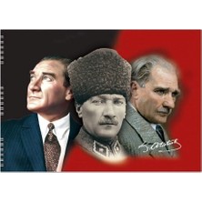 Keskin Color Resim Defteri 35X50Cm 15 Yaprak Spiralli Karton Kapak Atatürk (Karışık Renk 1 Adet)