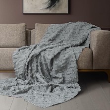Latuda Home Ponela Koltuk Örtüsü Kaymaz Bohem Punch Kabartmalı 3 Boyutlu 175X215 cm ( Medium ) Kaymaz, Gri