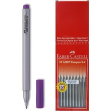 Faber-Castell Grip Finepen Keçe Uçlu Kalem 0,4 Mm Mor 151634 (10 Lu Paket)