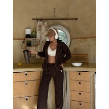 Soft Knit Zipped Hoodie-Cacao