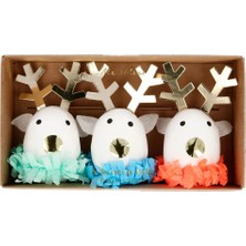 Meri Meri - Festive Reindeer Surprise Balls - Ren Geyiği Sürpriz Topları - 3'lü