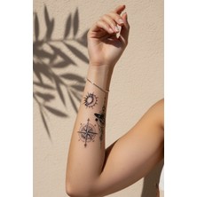 Dövme Kutusu Kozmik Pusula ve Gezegen Karma Dövme - Yarı Kalıcı / 1 Ay Kalıcı Tattoo