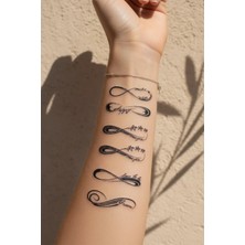 Dövme Kutusu Sonsuzluk Sembolü ve Motivasyon Kelimeleri Dövme Seti - Yarı Kalıcı / 1 Ay Kalıcı Tattoo