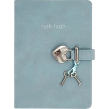 vj hush hush kilitli defter 80 gram 160 yaprak çizgili açık mavi