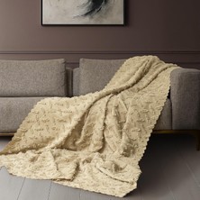 Latuda Home Ponela Koltuk Örtüsü Kaymaz Bohem Punch Kabartmalı 3 Boyutlu 175X215 cm ( Medium ) Kaymaz, Bej