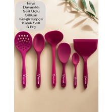 Multiamo Isıya Dayanıklı Silikon Kevgir Kepçe Kaşık Spatula Seti 6 Parça