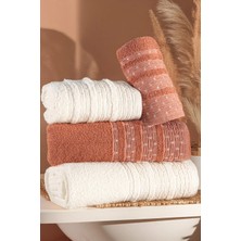 Isessia Pera 4'lü Banyo Havlu Seti Hamam Takımı 100% Pamuk