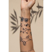Dövme Kutusu Karahindiba ve Kır Çiçekli Bileklik Dövme - Yarı Kalıcı / 1 Ay Kalıcı Tattoo