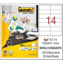  ekstrafix laser etiket 105x41mm fıx-5114 (100 lü paket)